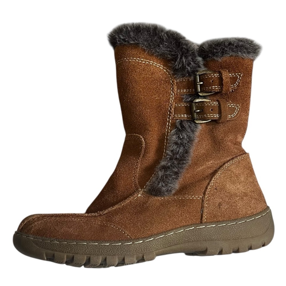 Spring Step Leather Tan Fur-Trimmed Winter Boots EUC 37